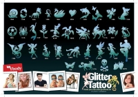 165 Green Glitter Tattoo Schablonen Set